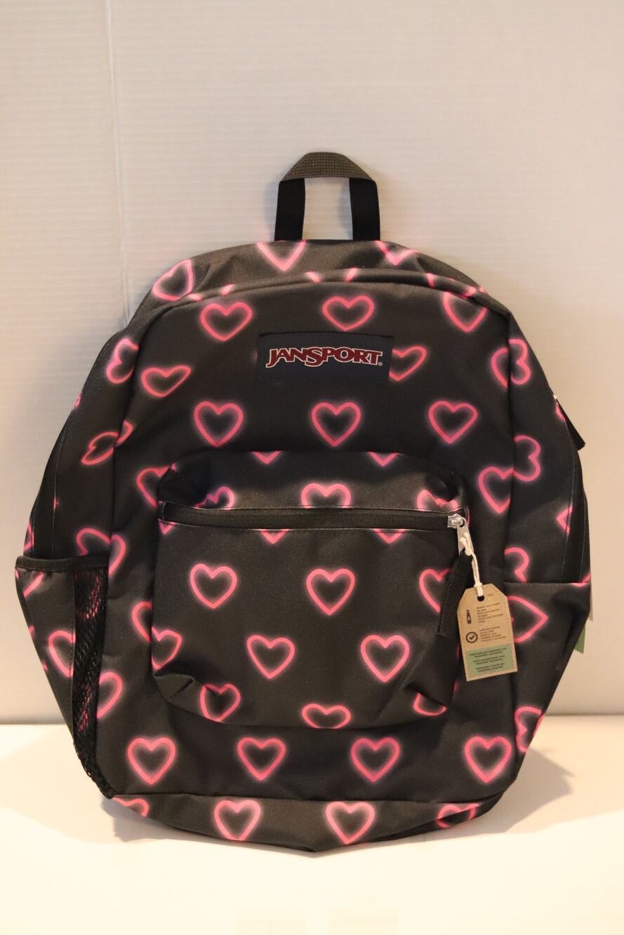 JanSport SuperBreak Backpack - Happy Hearts Black